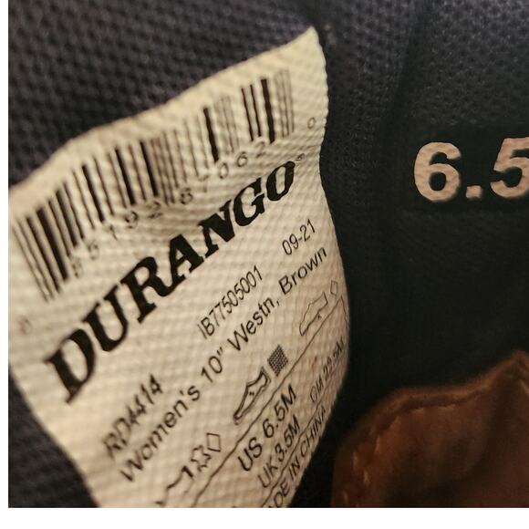 Durango Lady Rebel Patriotic American Flag Stars Stripe Pull-On Western Boot 6.5 - Picture 9 of 9